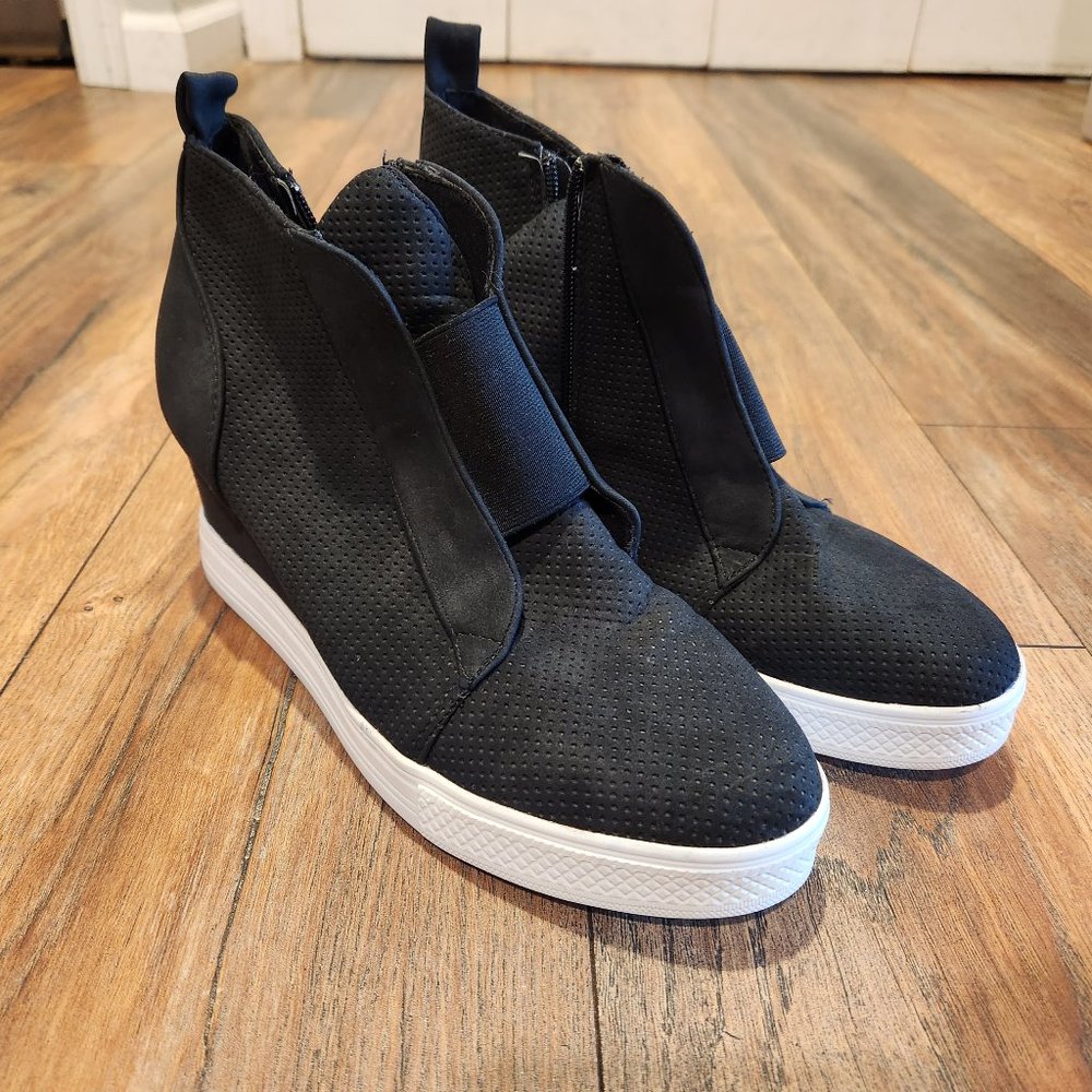 CCOCCI Black Wedge Sneakers